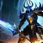 아이온 클래스 스킬 비교 - **Aion Warrior's Fury in the Abyss:** A male Aion Gladiator, fully clad in heavy, ornate plate armor...