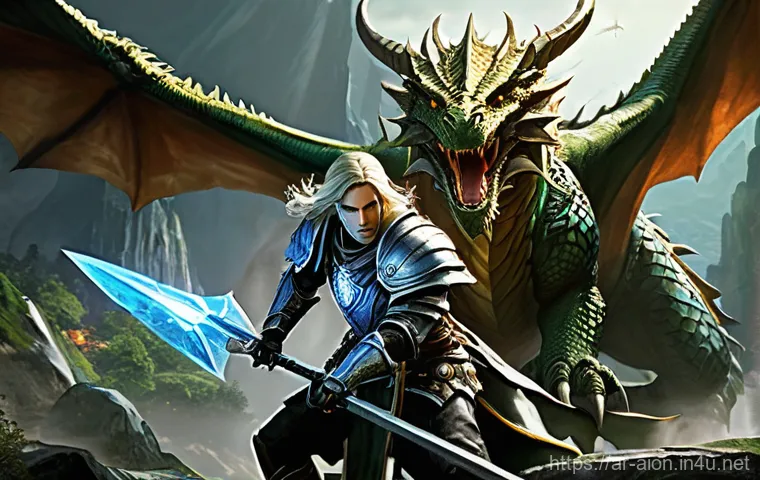 아이온 클래스 스킬 비교 - **Aion Warrior's Fury in the Abyss:** A male Aion Gladiator, fully clad in heavy, ornate plate armor...