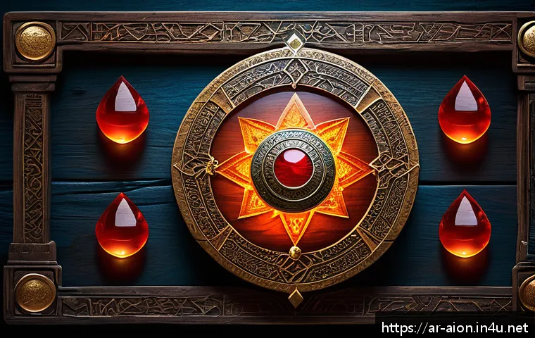 아이온 마석 조합 방법 - A detailed fantasy RPG character inventory screen showcasing a set of magical stones: a Power Stone ...